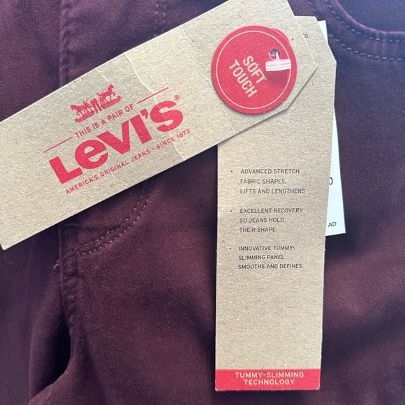 Levi’s NWT Maroon Jeans 10 - Picture 3 of 6
